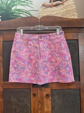 saltwater LUXE Pink Floral Mini Skirt